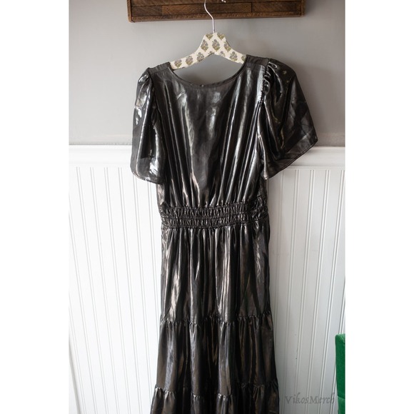 Anthropologie The Somerset Maxi Dress Small Metallic Shine Edition NEW - Picture 5 of 7